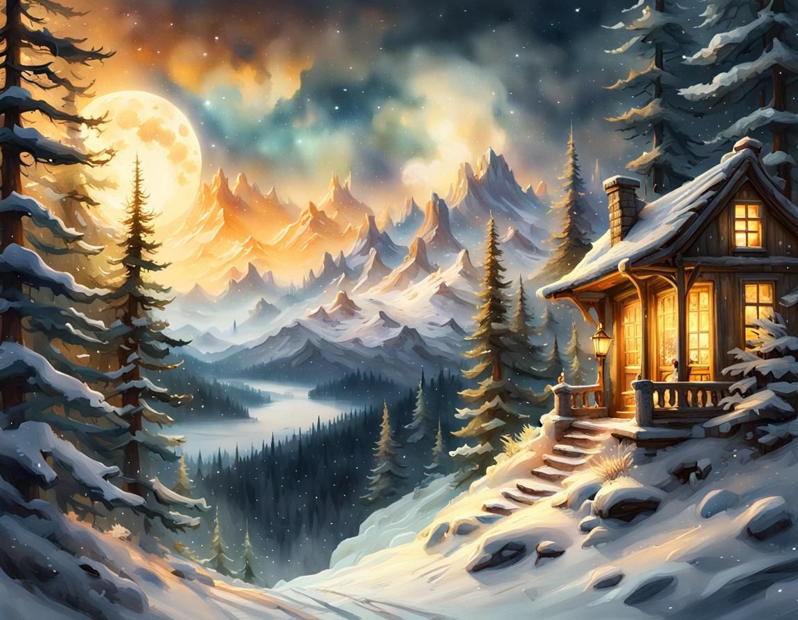 Dragon Flies Through Magical Forest Diorama