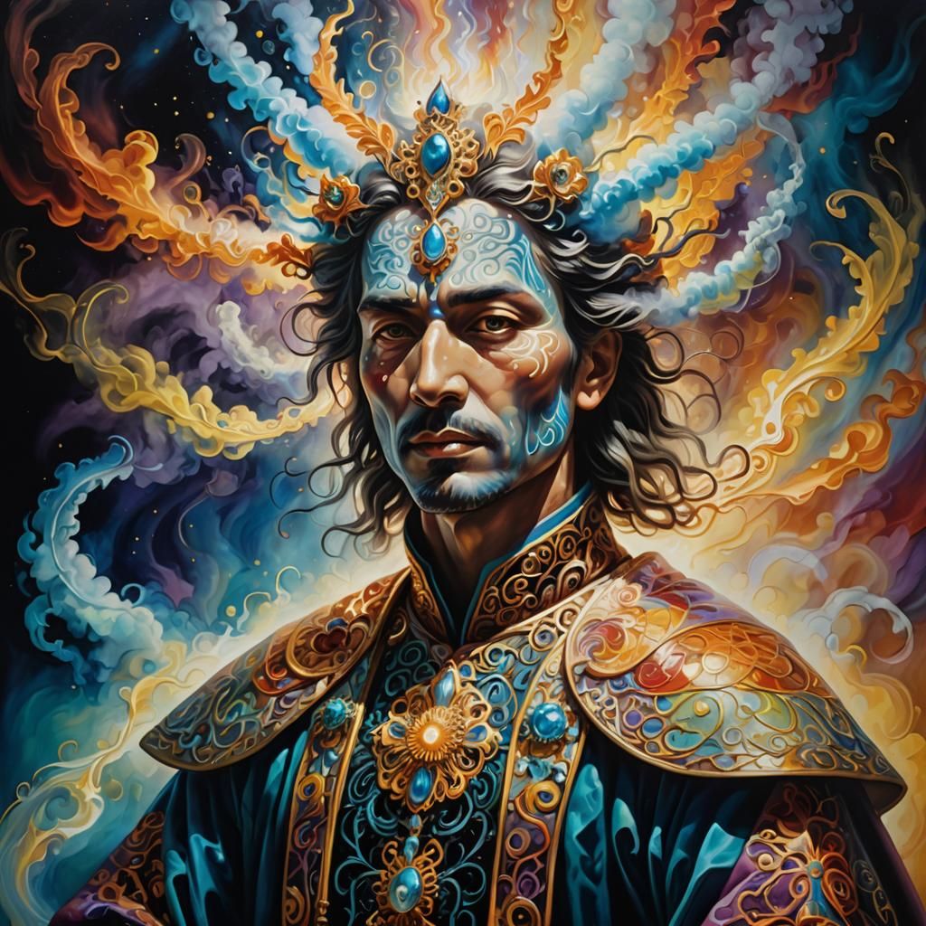 Surreal Light Being Transformation in Triadic Colors