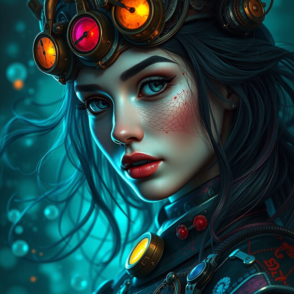 Steampunk Goddess in Triadic Colors