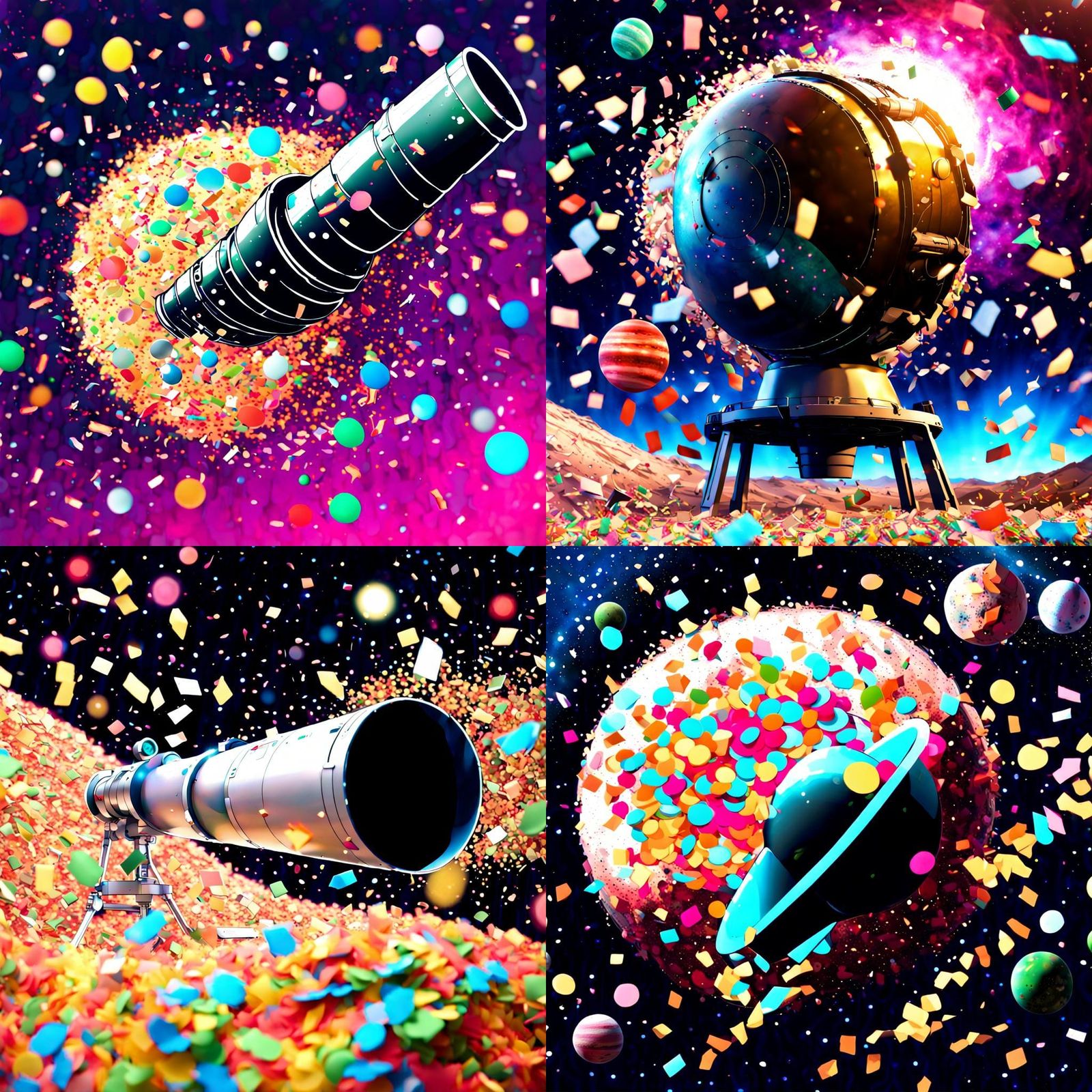 Planet-Sized Confetti Cannon in Space