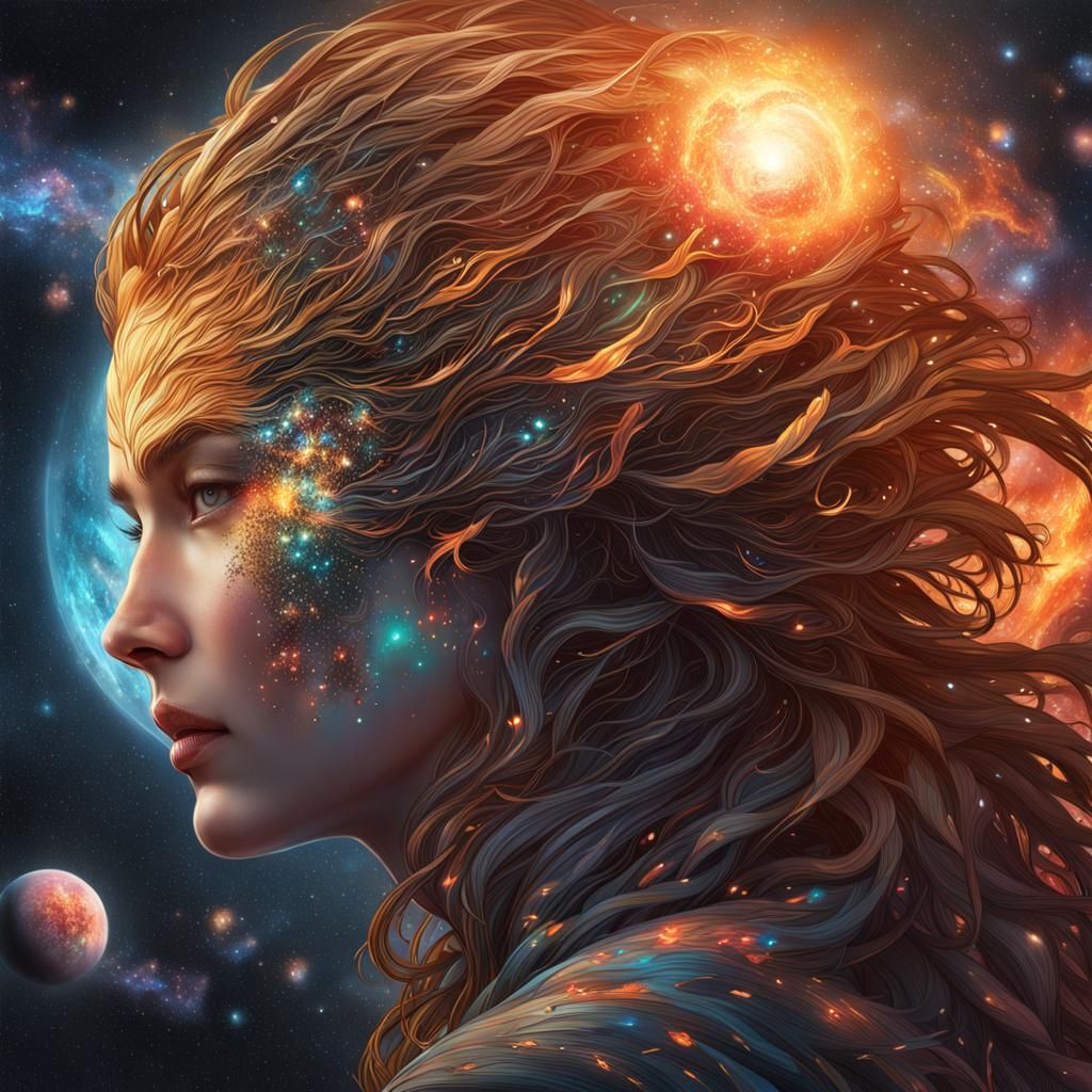 Phoenix Galaxy Rebirth: Hyperrealistic Concept Art