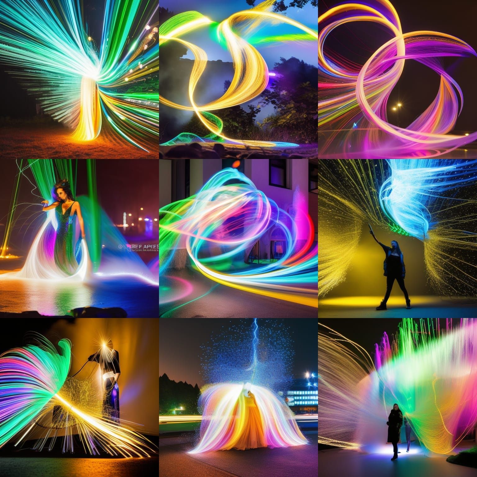 Luminescent Light Painting Portrait in Hyperrealistic Style