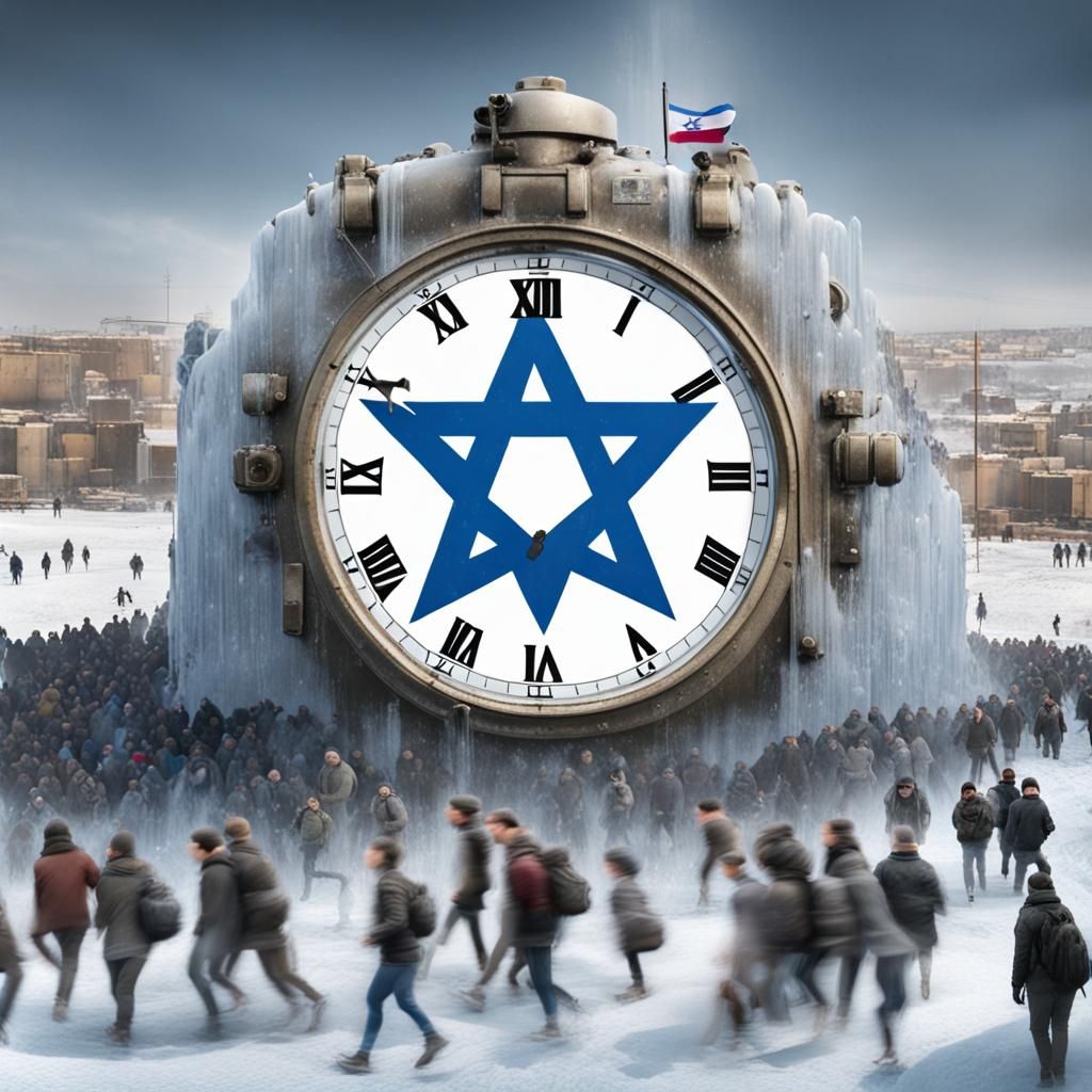 Frozen Time: Tanks and Figures in Surreal Landscape