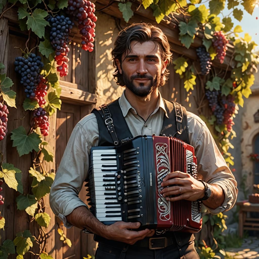 A young accordionist