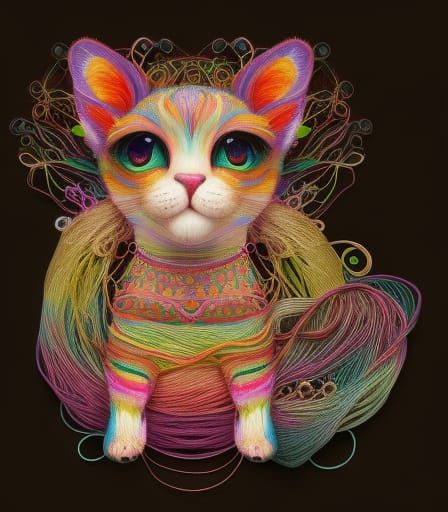 Whimsical Yarn Bunnies with Cosmic Colors