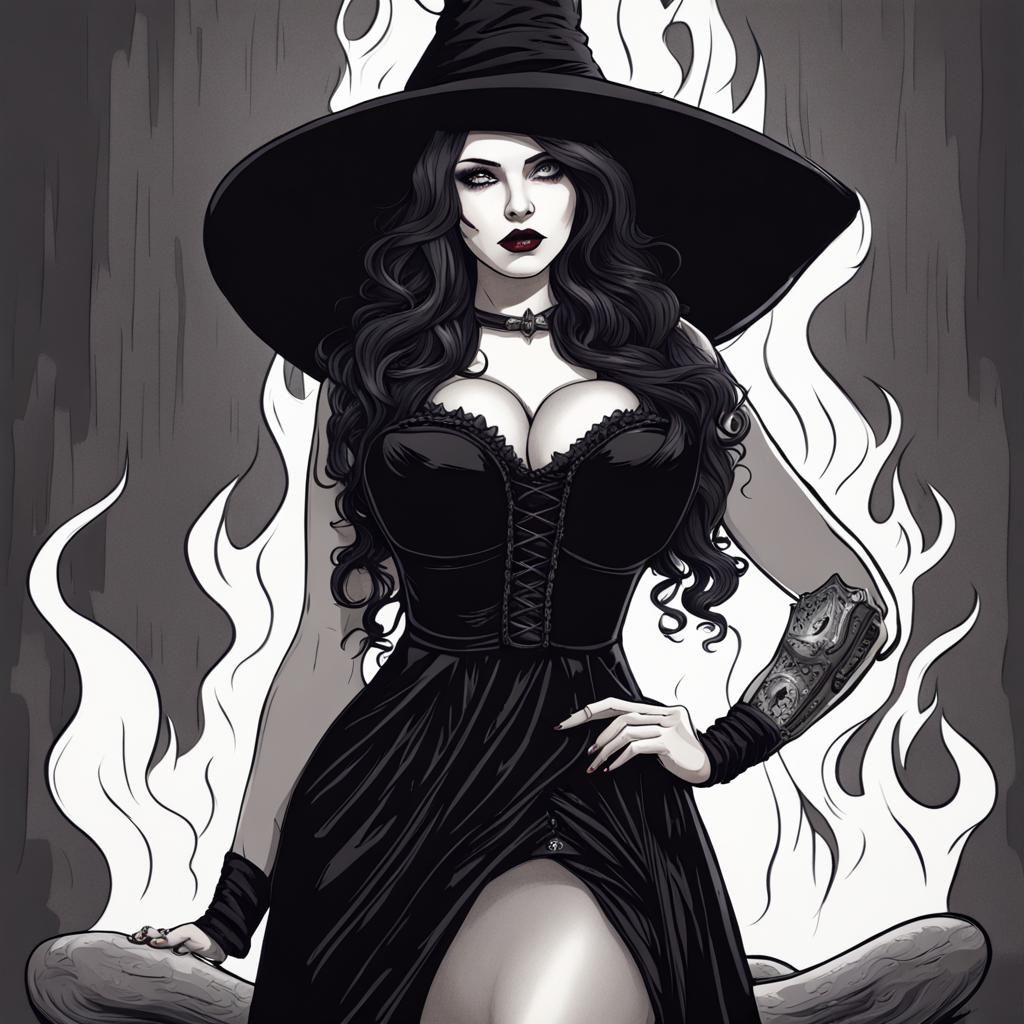 Gothic Witch in Portland Club: Cinematic Image