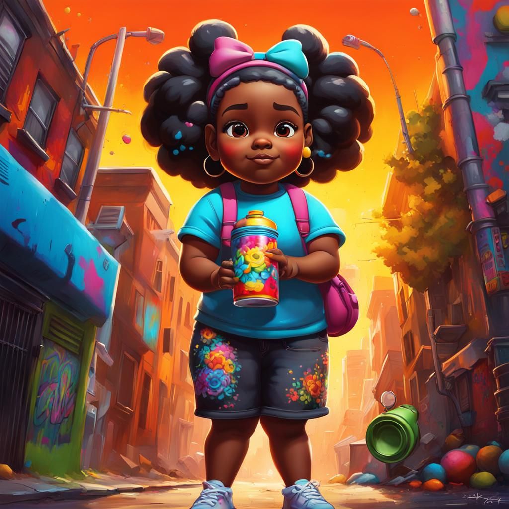 Young Graffiti Artist: Colorful 3D Digital Art