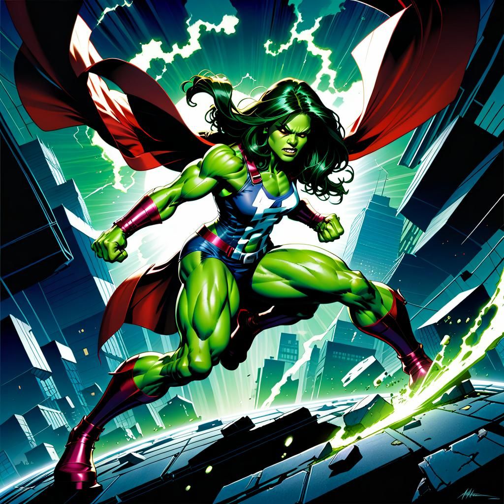 She-Hulk Comic Book Art by Mark Brooks