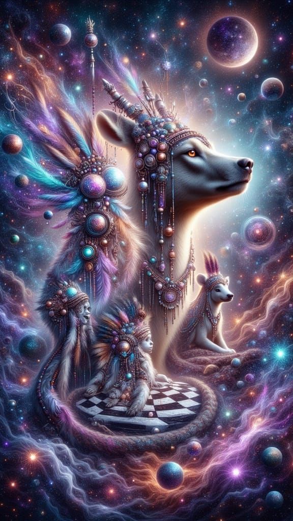 Cosmic Chessboard in Infinite Space: A Mystic Aura