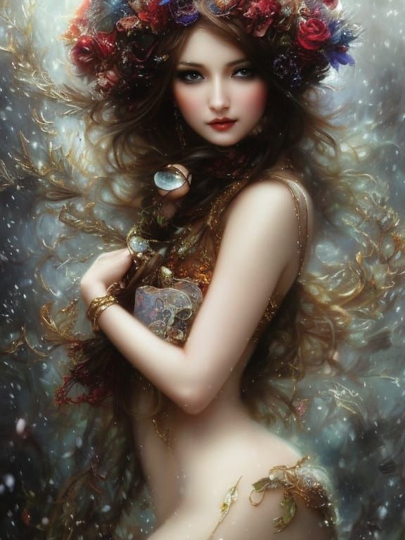 Macabre Personification of December as Digital Art Doll