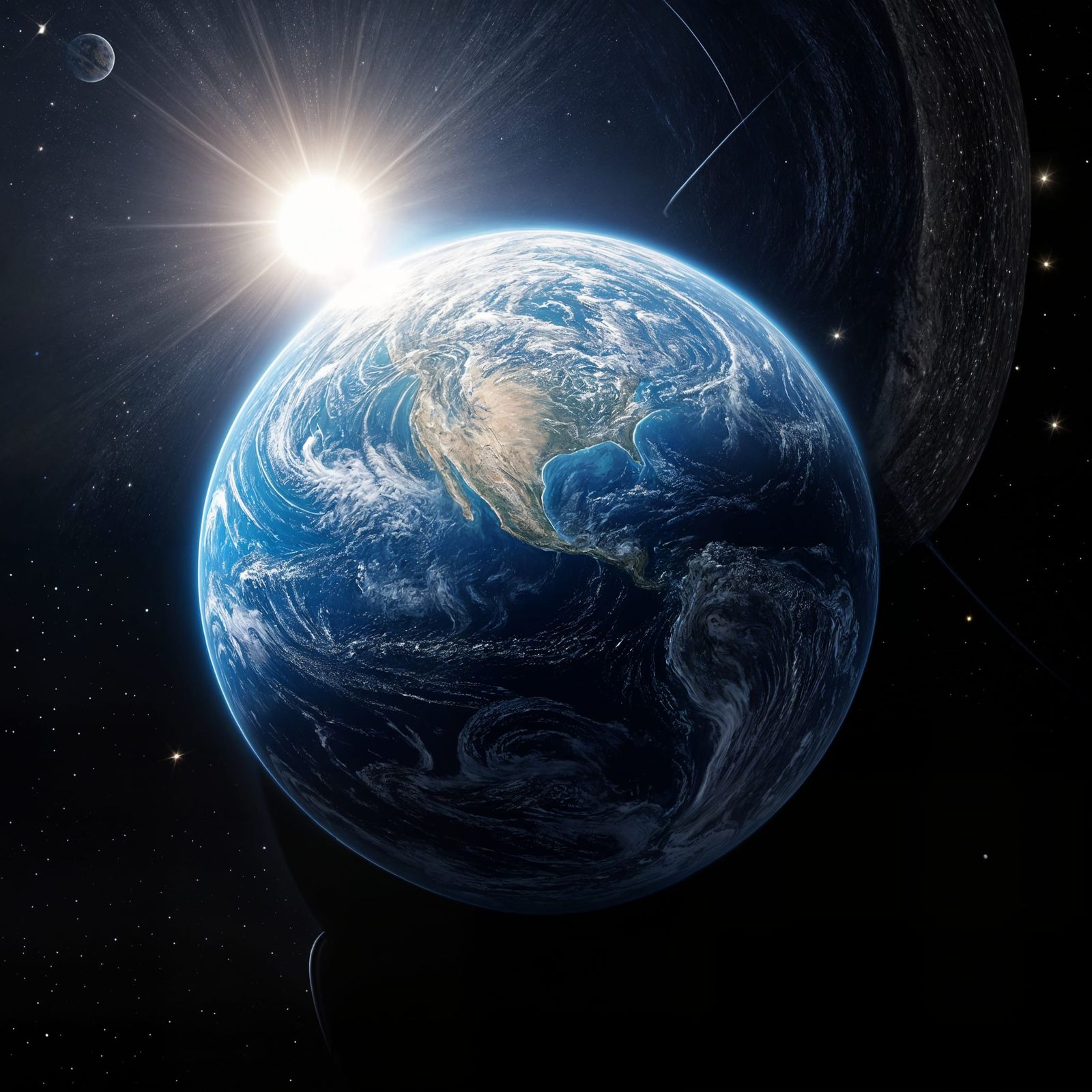 Earth Orbiting the Sun from Space Station