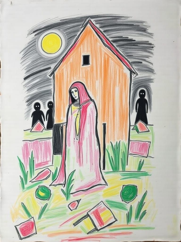 Mary Seeking Evil Eye Protection in Angelico PreRaphaelite S...