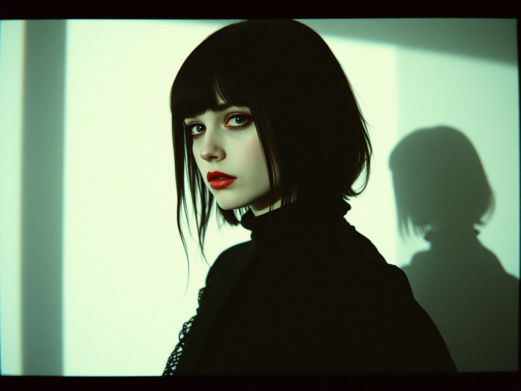 Glitched Goth Aesthetic in Digital Illustration