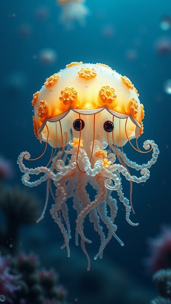 Macro photo Baby jellyfish