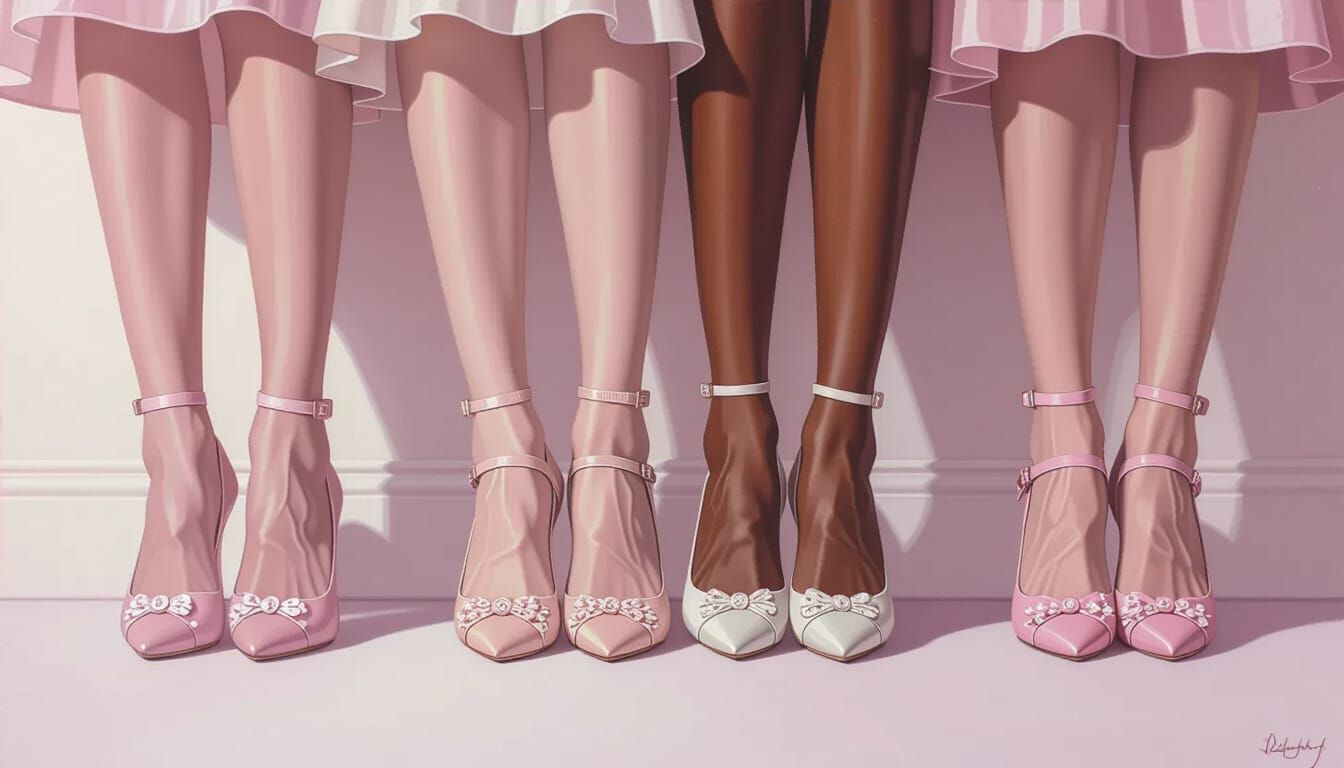 Diverse Legs in Various Shoes with Pastel Palette