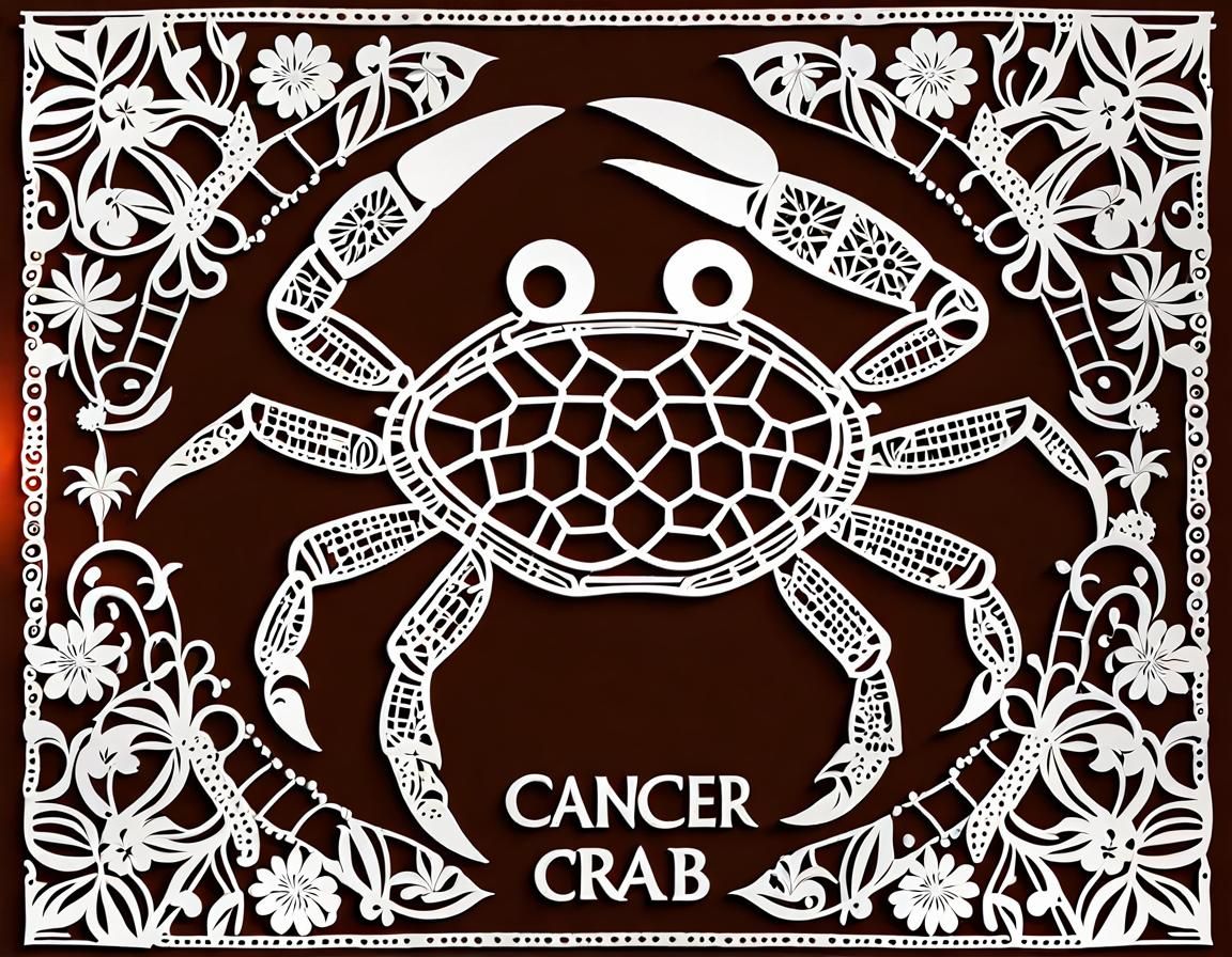 Cancer Zodiac Sign in Papel Picado Style