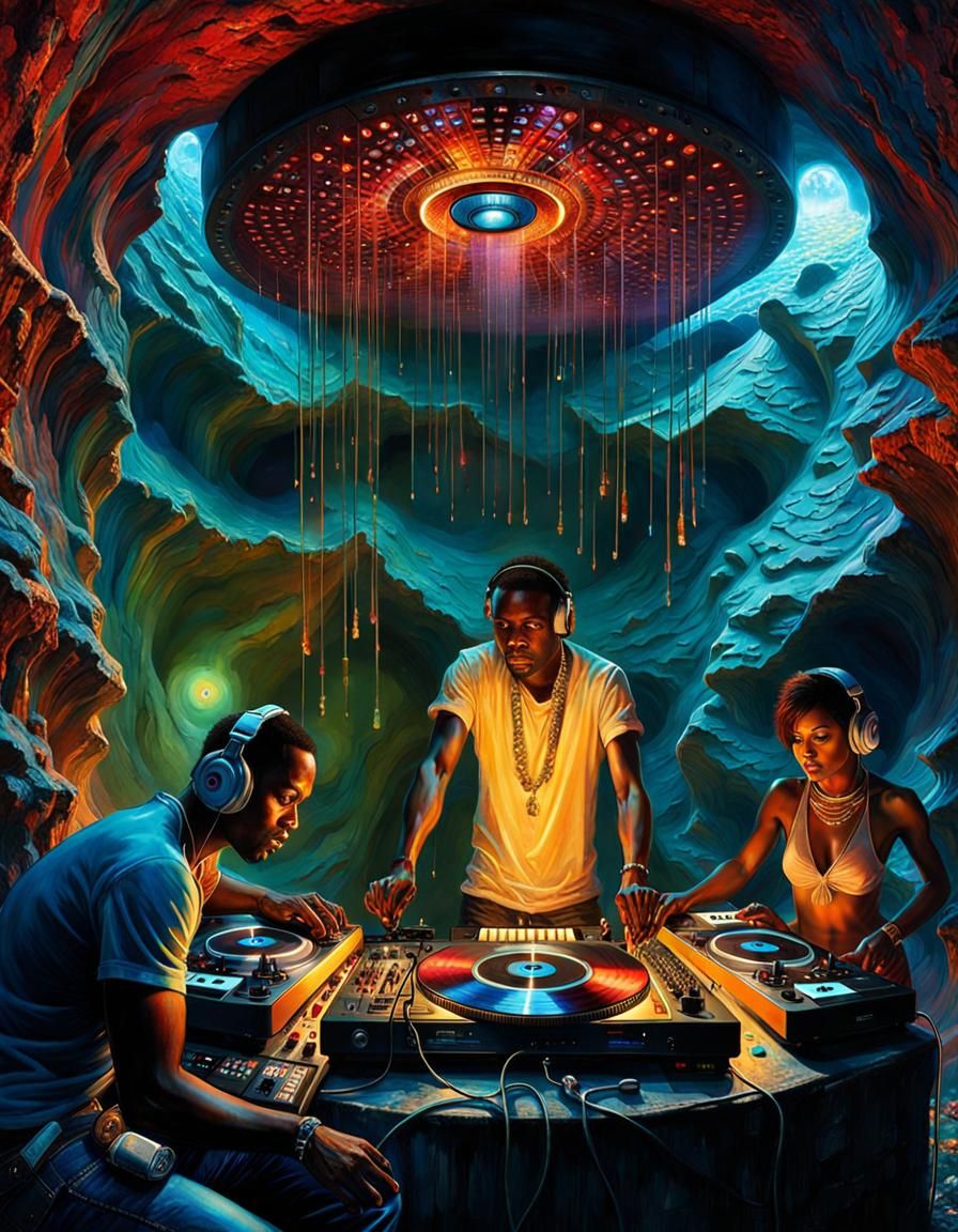 DJ Set in Iridescent Cave with African Ghosts