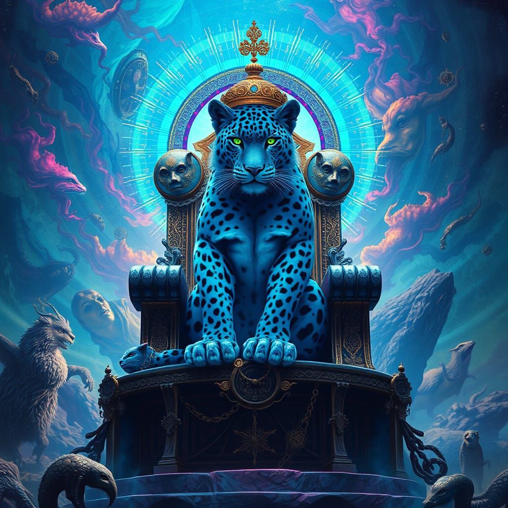 Blue Leopard King in Celestial Shamanic World