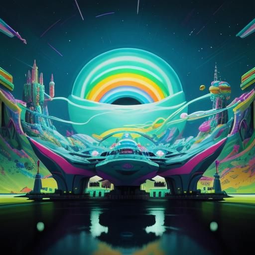 Sci-Fi Scene in Candy Art Style