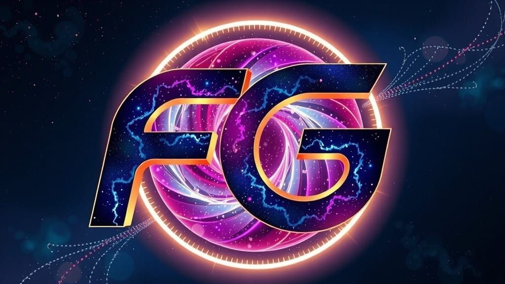 Futuristic Cosmic Logo with Interwoven Celestial Letters