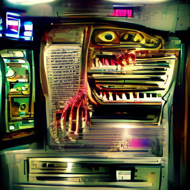 Disturbing Nightmare Scene with Gnashing Teeth