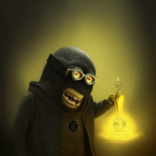 Sinister Golden Minion, Award-Winning Digital Art