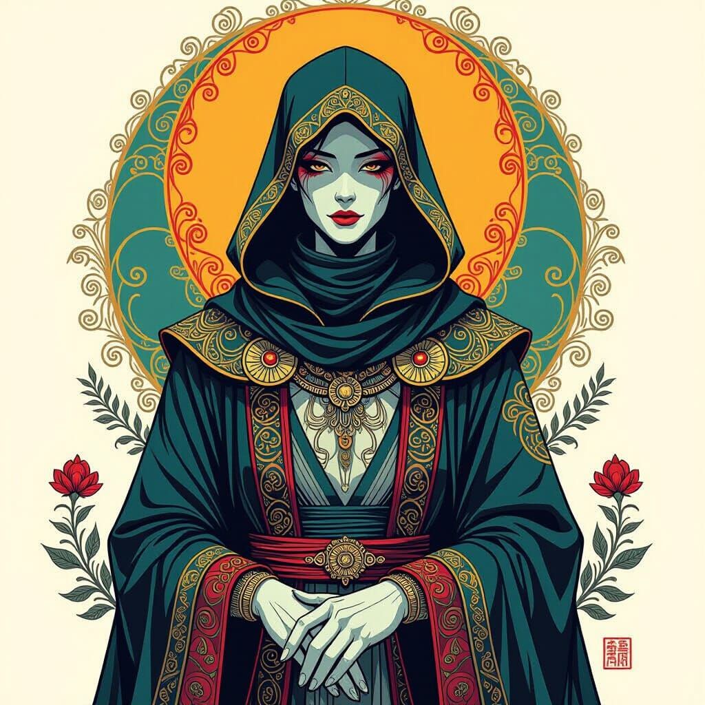 Hand-Drawn Portrait in Whimsical Style