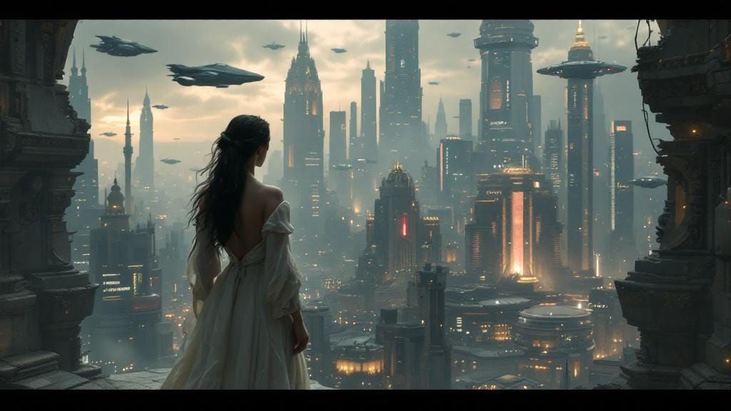 Regency Vampire in Futuristic Metropolis