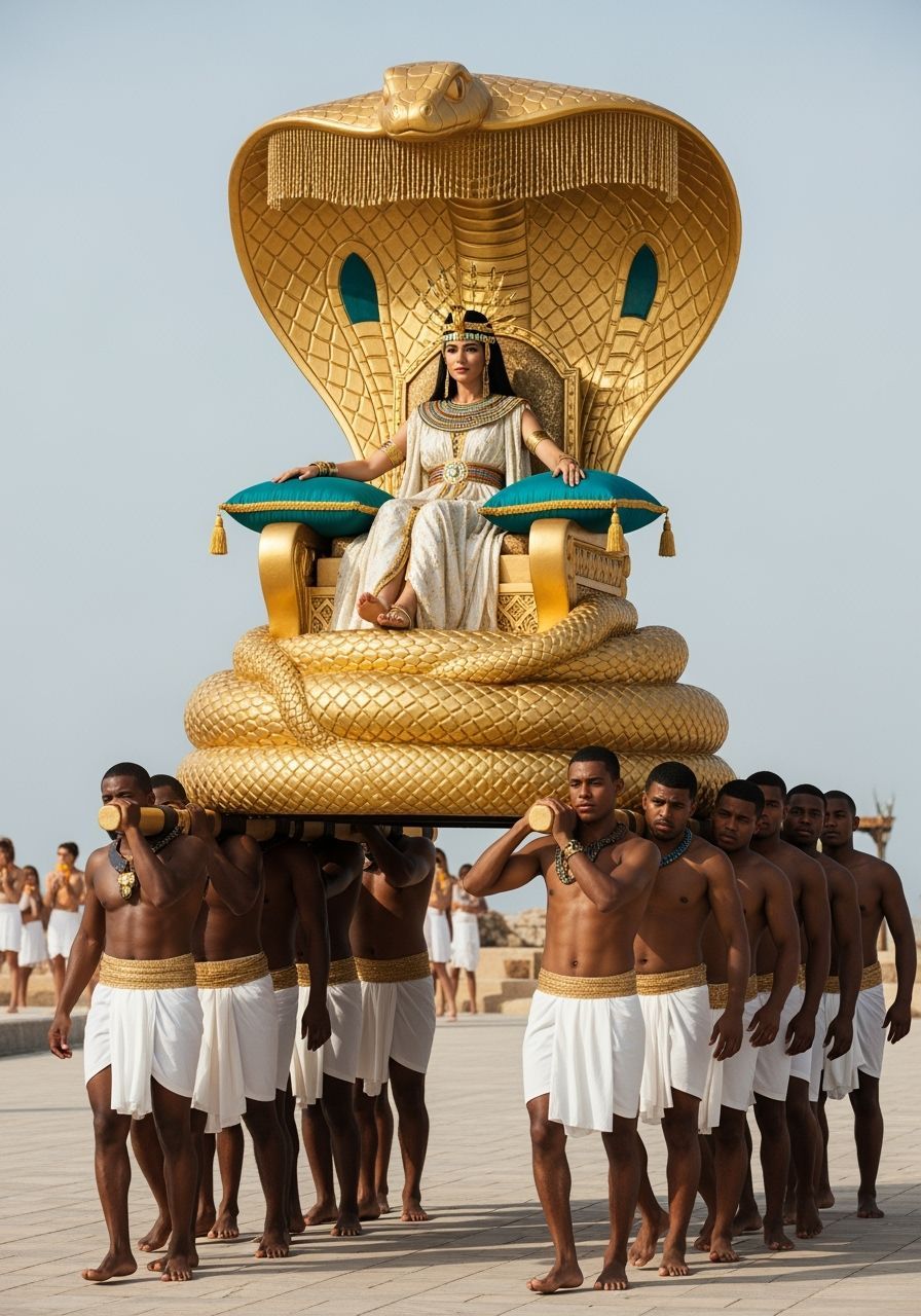 Egyptian Queen on Cobra Throne: Professional Photography