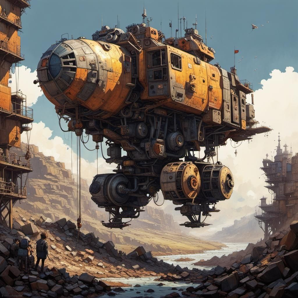 Hyperrealistic Mechanical Concept Art Photo