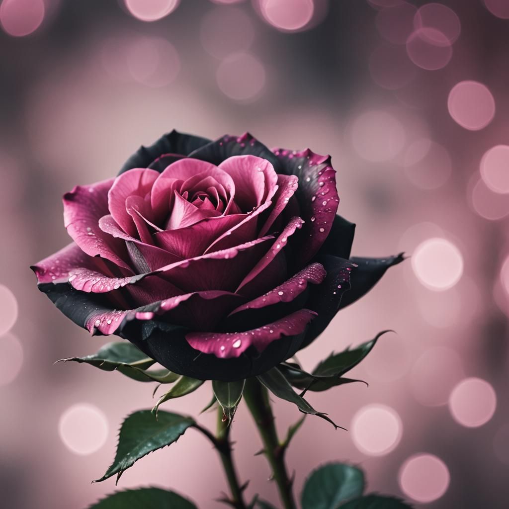 Black and Pink Rose in Professional Photography