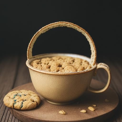 Cookie Cup Food Photography: Macro Shot on Rustic Table