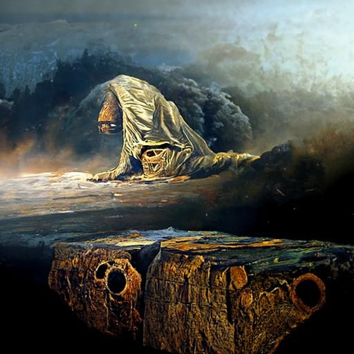 Beksiński-Inspired Dark Surrealist Oil Painting