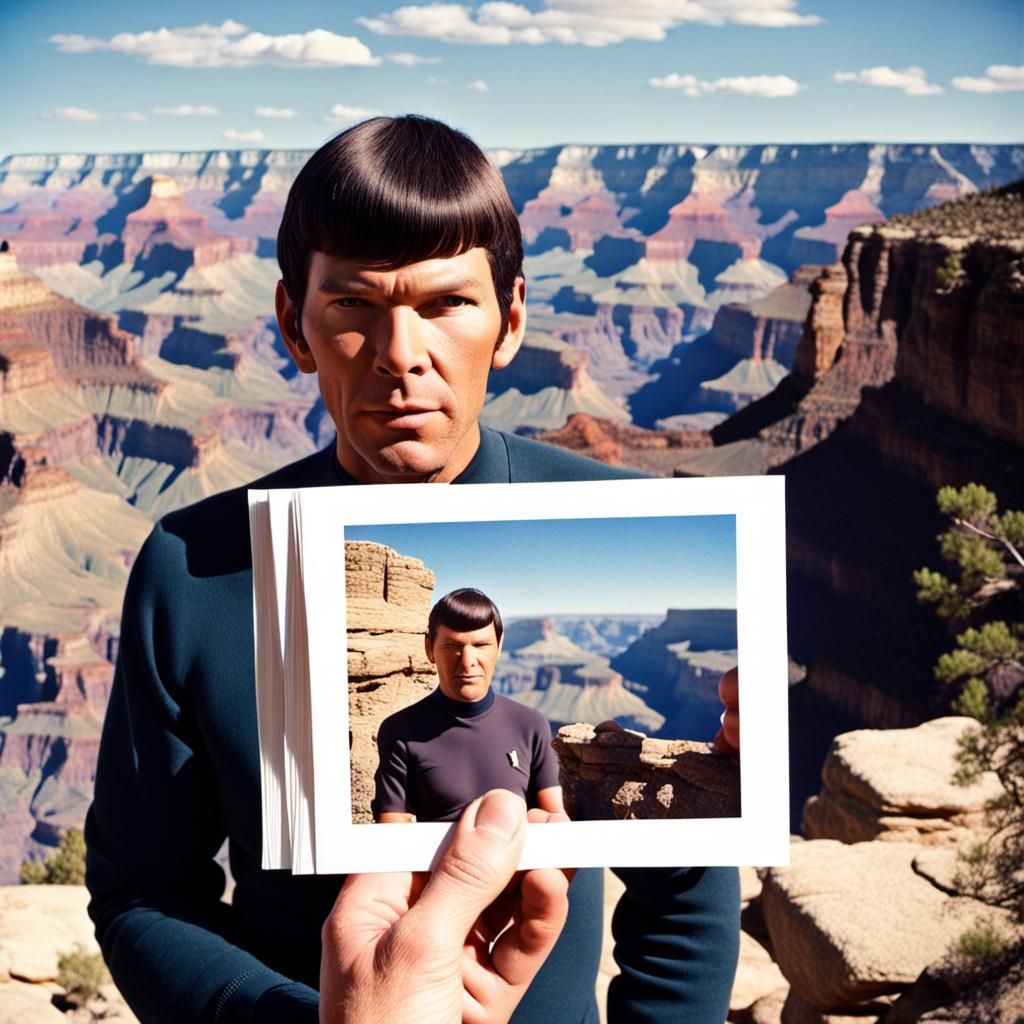 Kirk and Spock at the Grand Canyon Polaroid