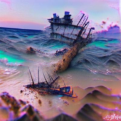 Haunting Shipwreck Scene