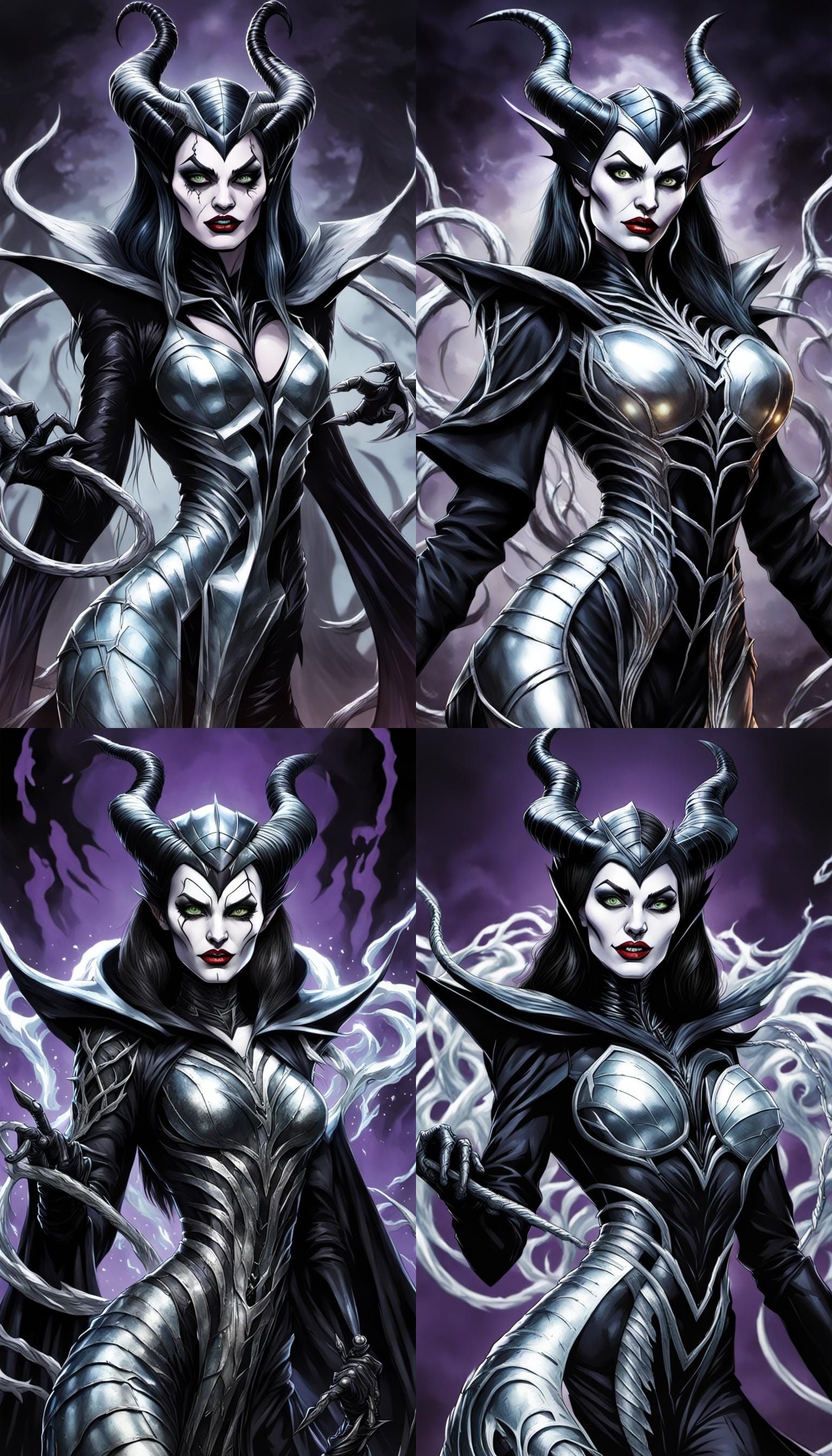 Liquid Metal Maleficent Venom Woman Digital Art