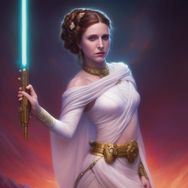 Princess Leia as Art Nouveau Goddess