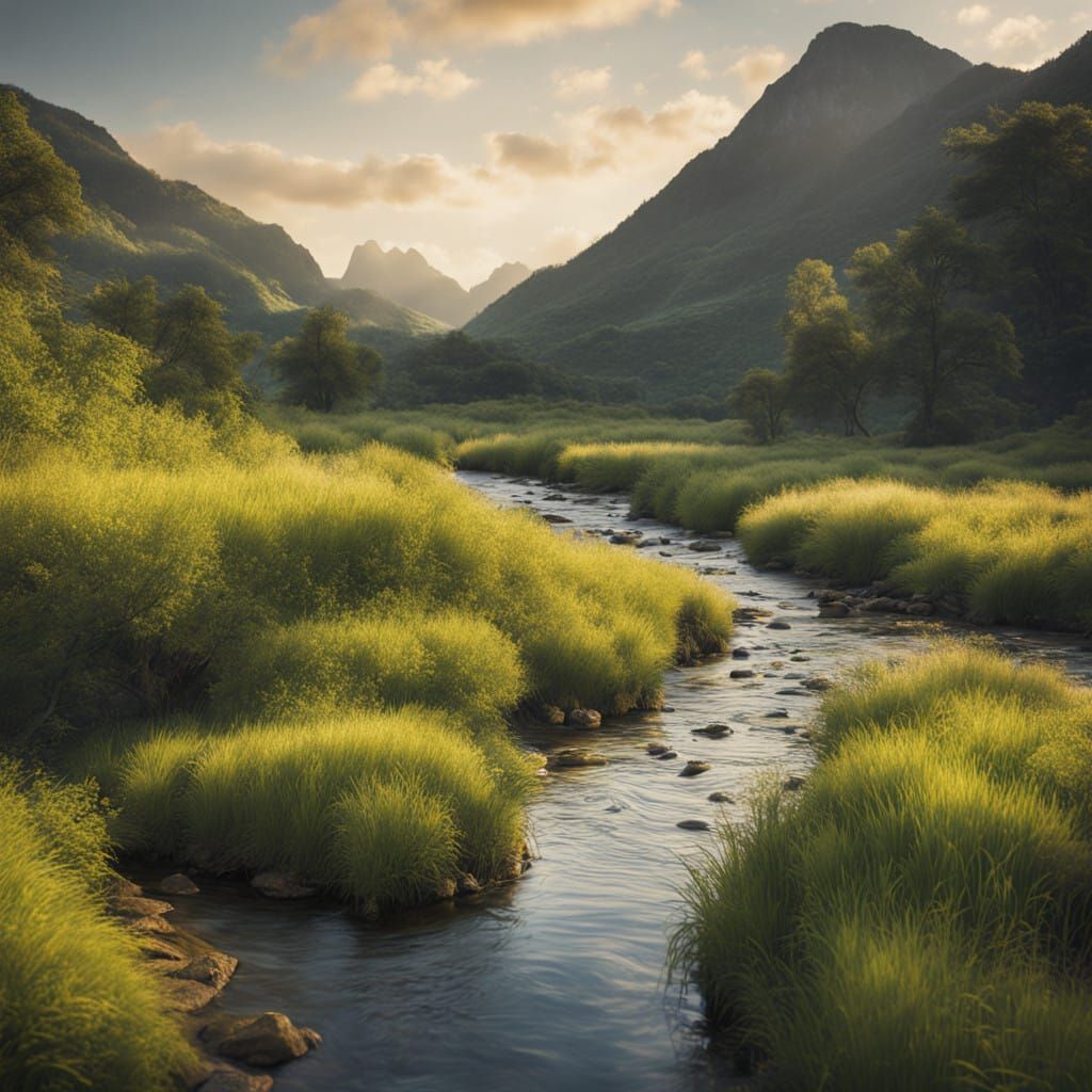 Serenic River Landscape in Soft Focus