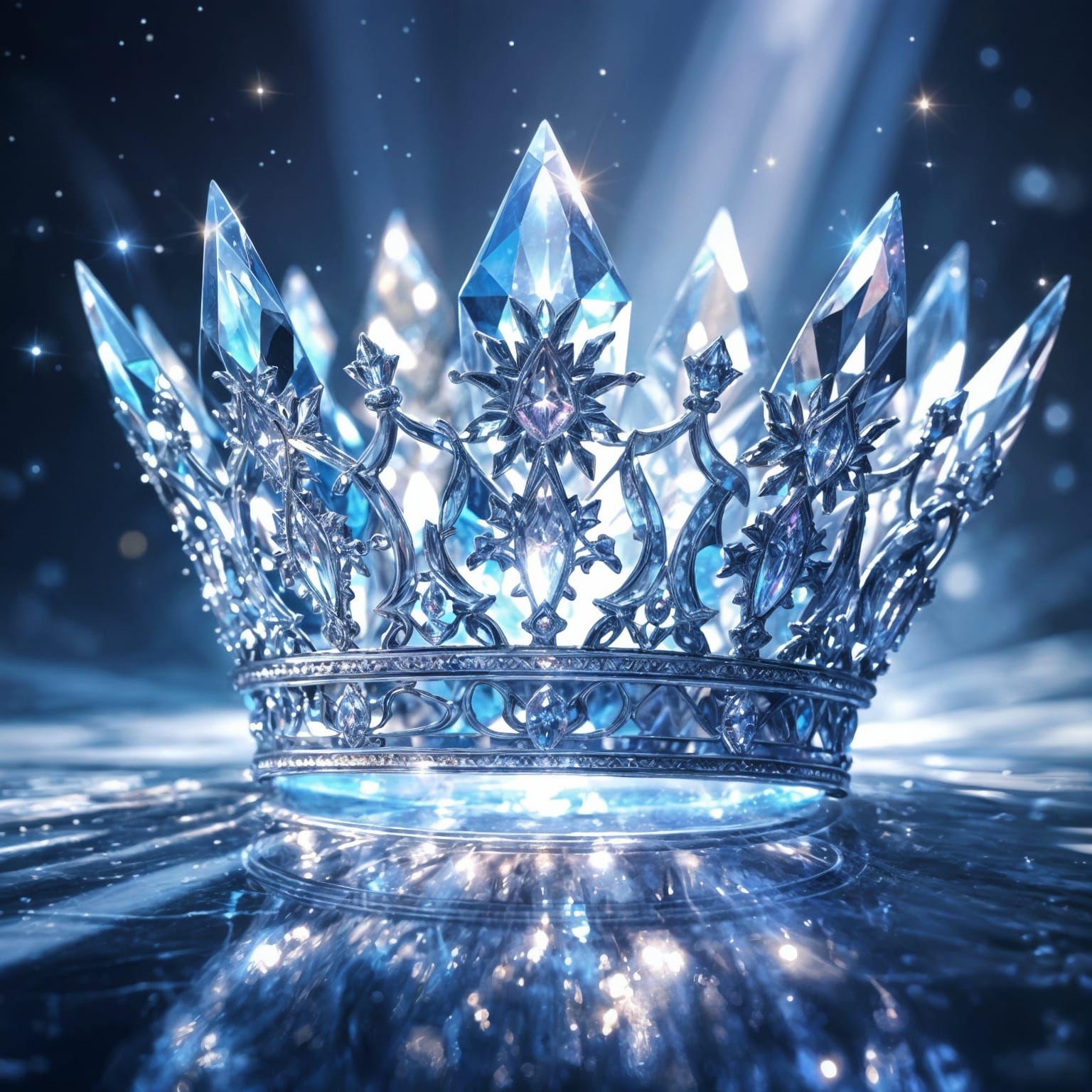 Regal Crystal Crown in Ethereal Moonlight
