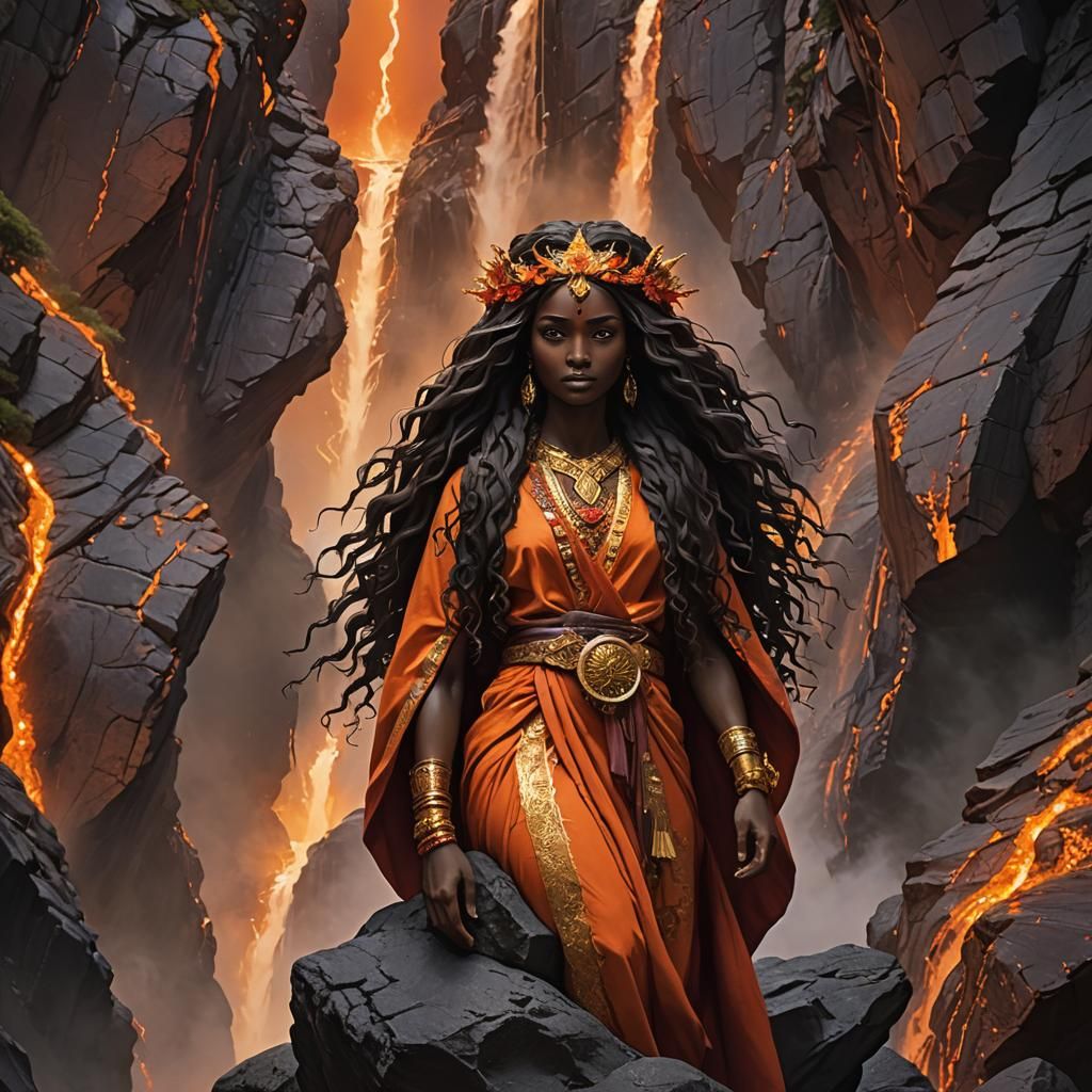 Magma Goddess with Fiery Whip