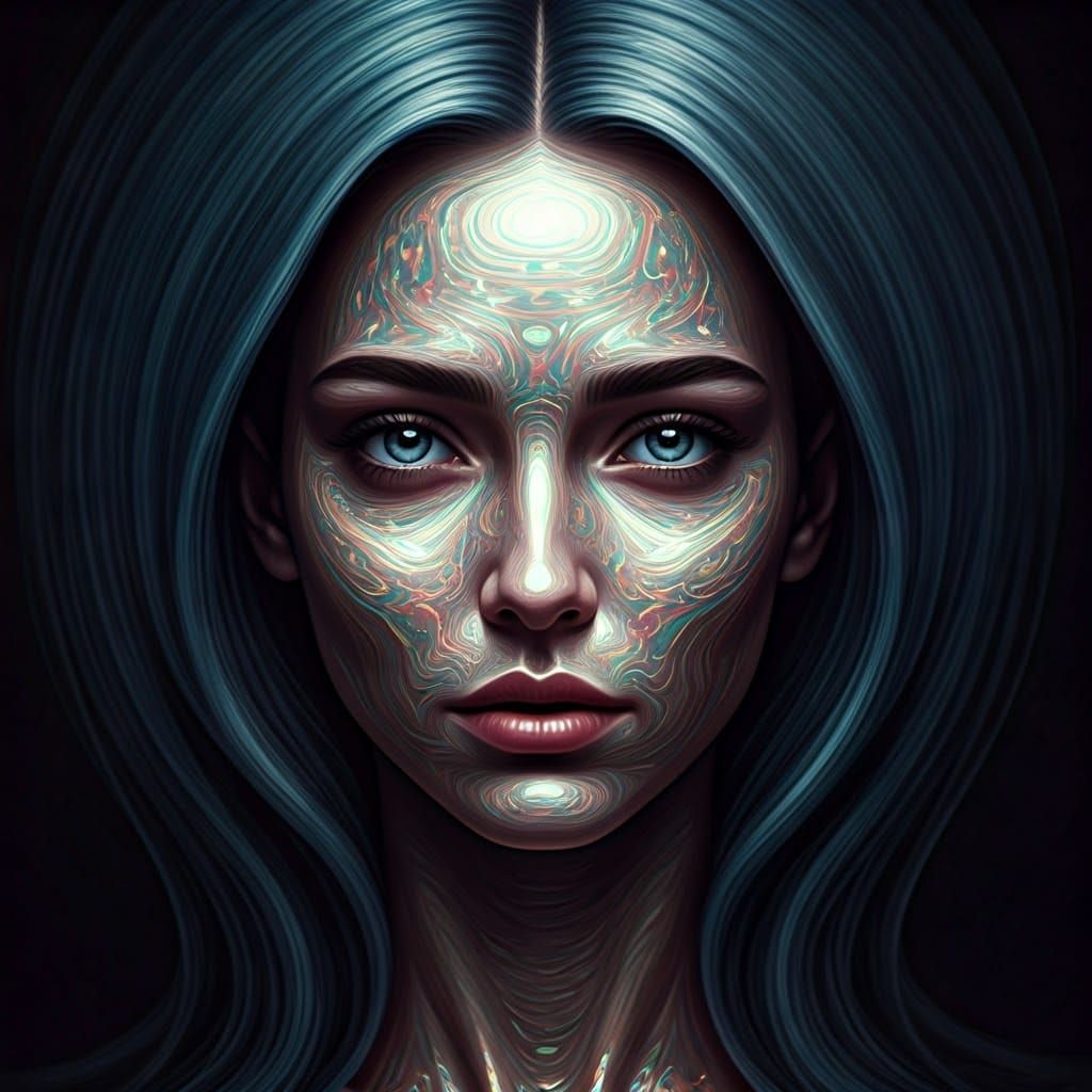 Ethereal Woman with Shifting Realities in Hyperrealistic Sty...