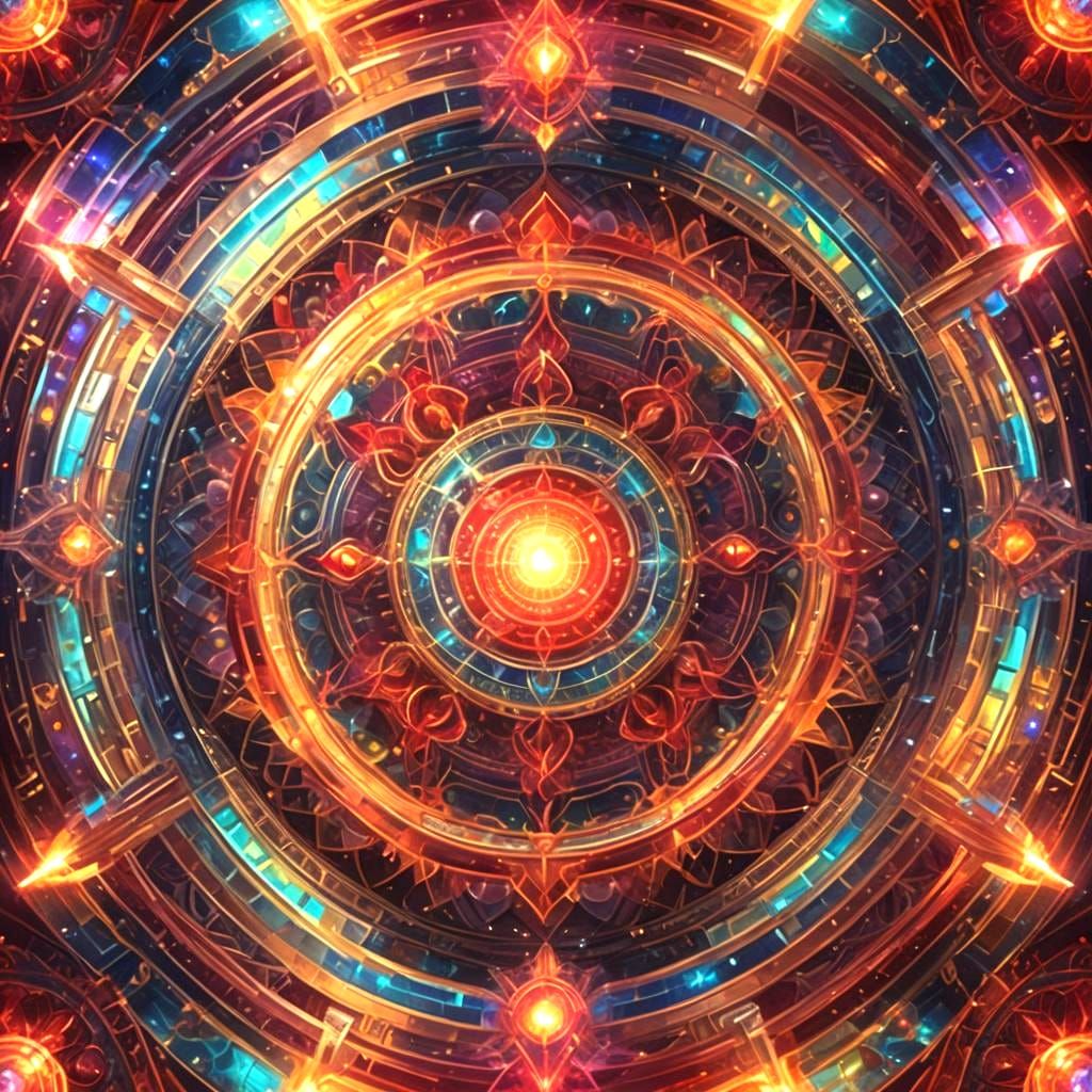 Celestial Mandala Temple in Prismatic Light