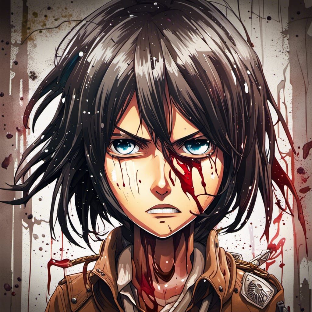 Mikasa Ackerman Graffiti Art: Attack on Titan