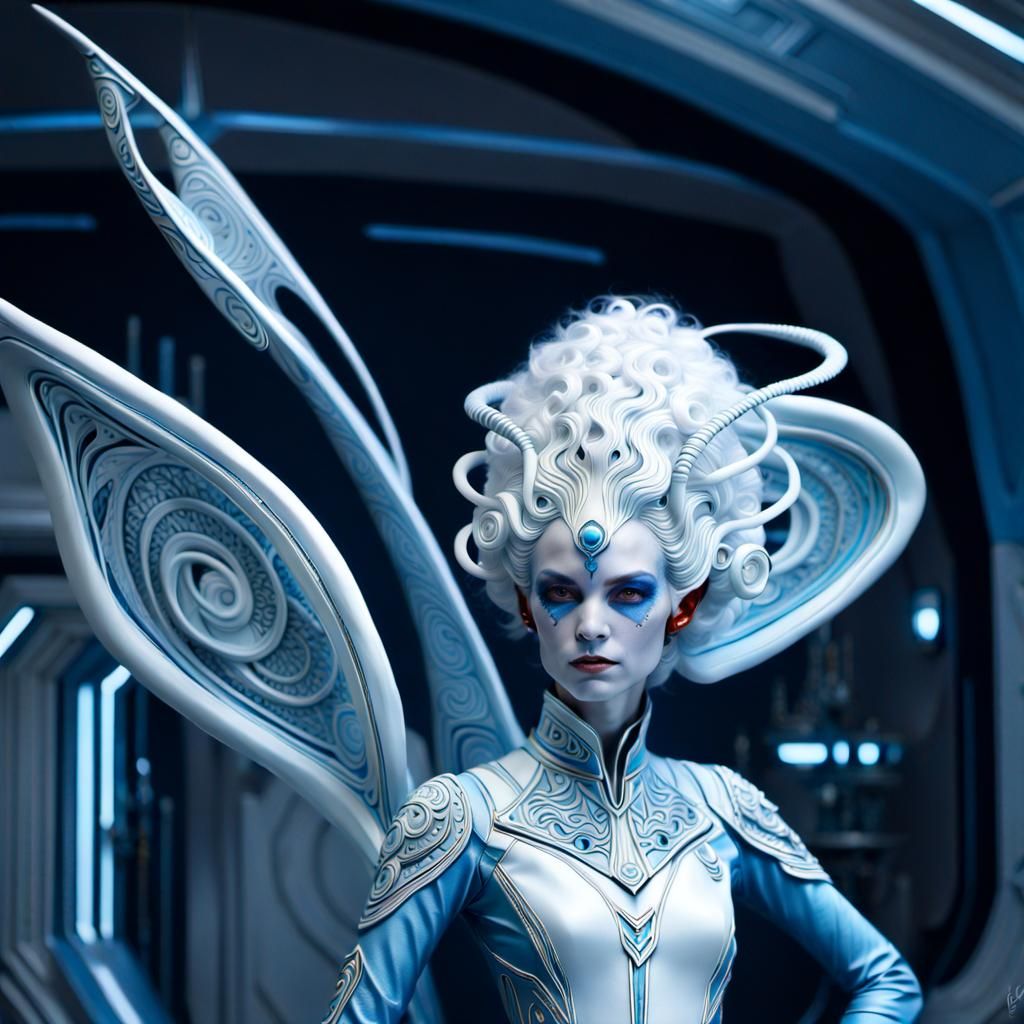 Elegant Alien Woman in Deco Style