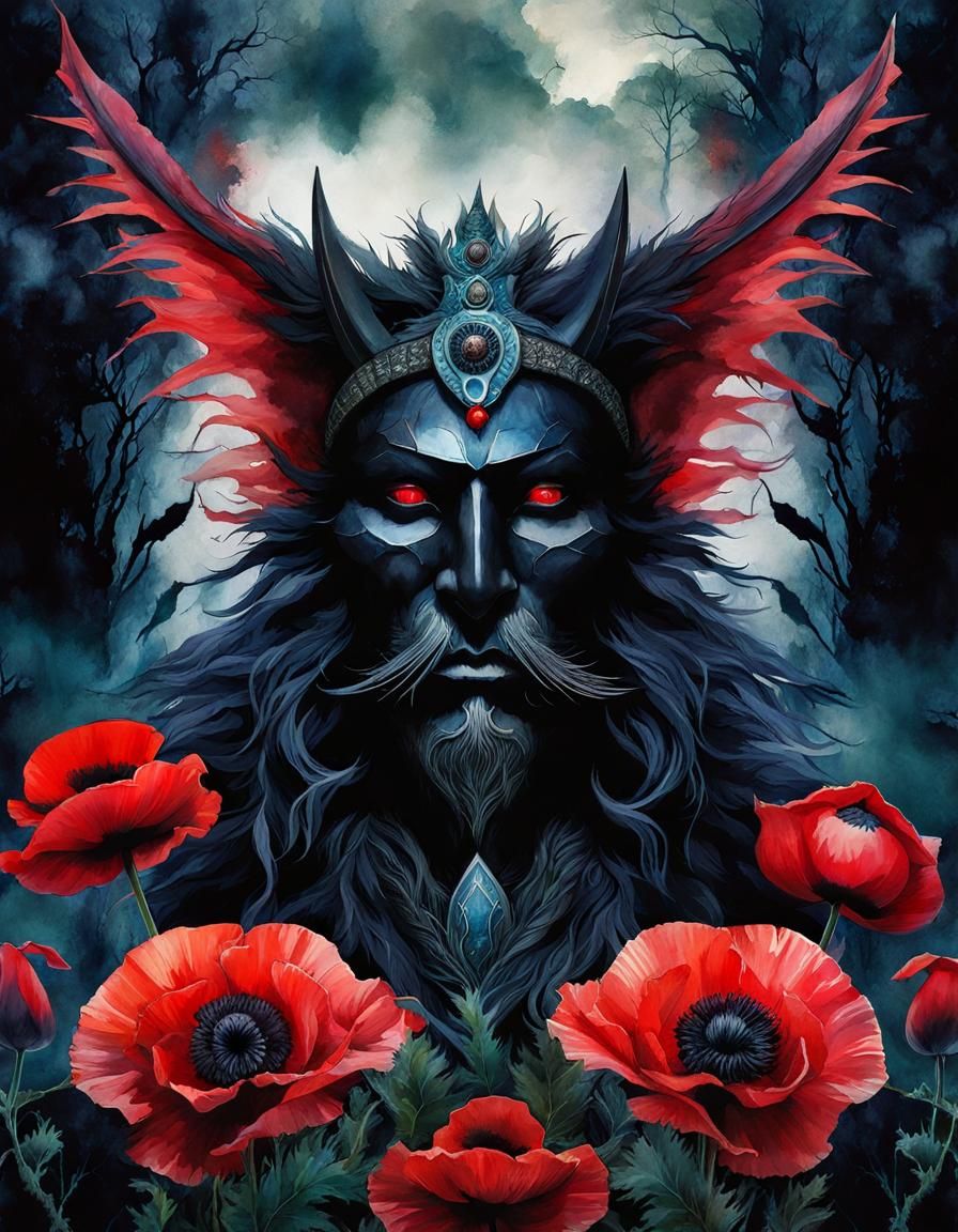 Camazotz, God of Night in Inkpunk Style