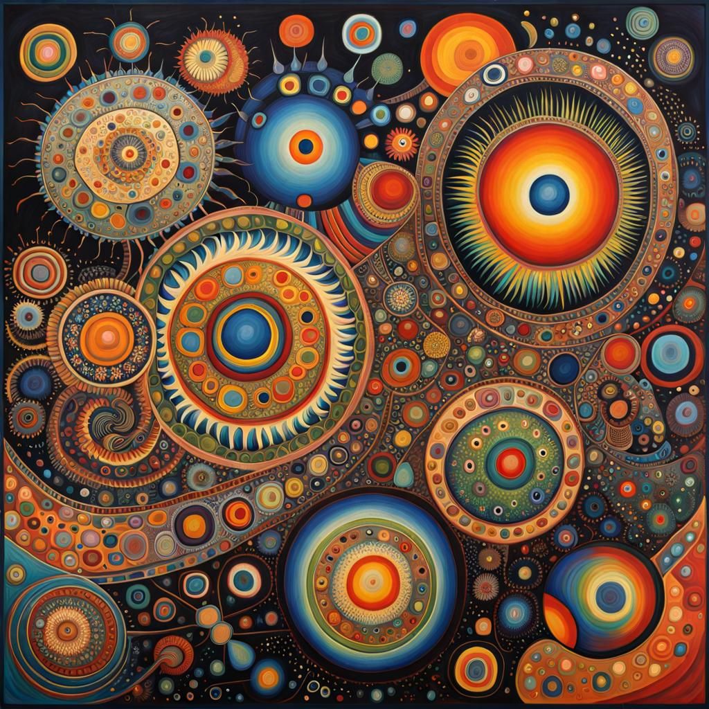 Amoebas' World: Detailed Biological Painting