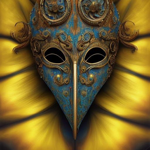 Detailed Ornate Mask in Photorealistic Style
