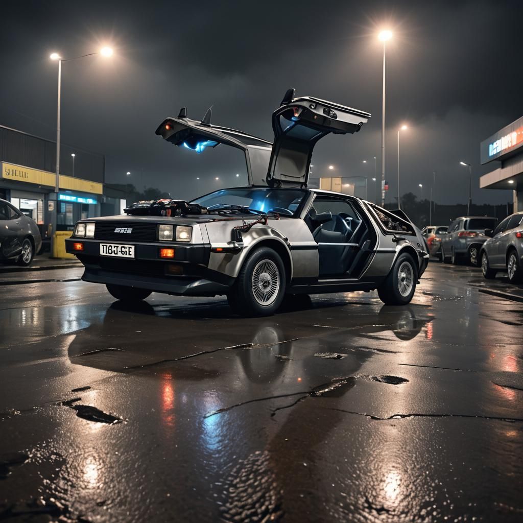 Gustave Doré-Inspired Horror Art: Abandoned DeLorean in Deso...