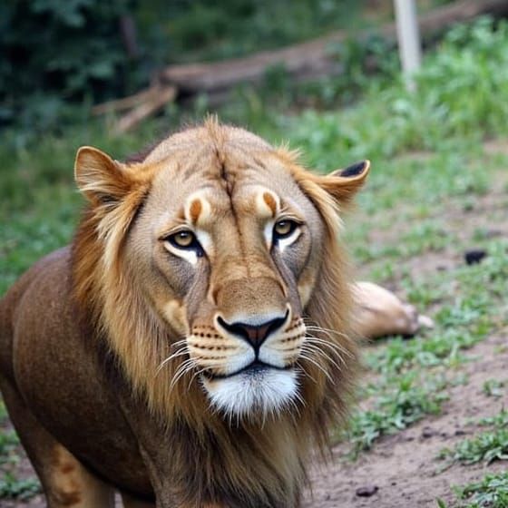 Striking Image of a Bald Male Lion