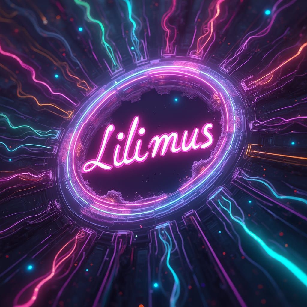 Epic Digital Matte Painting with Neon Lines and Vibrant Colo...